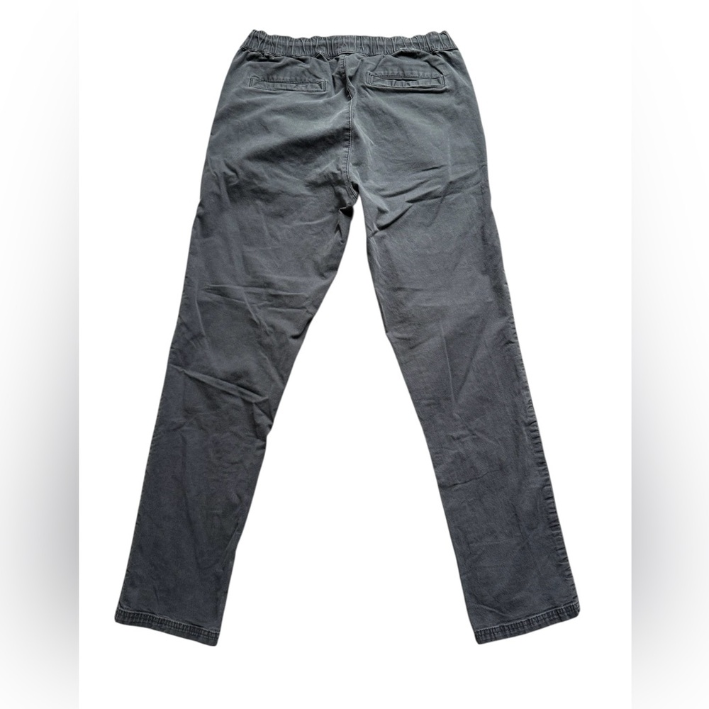 Pact Organic Cotton Canvas Slim Fit Pants Mens Large Storm Gray Elastic Waist - Picture 5 of 8